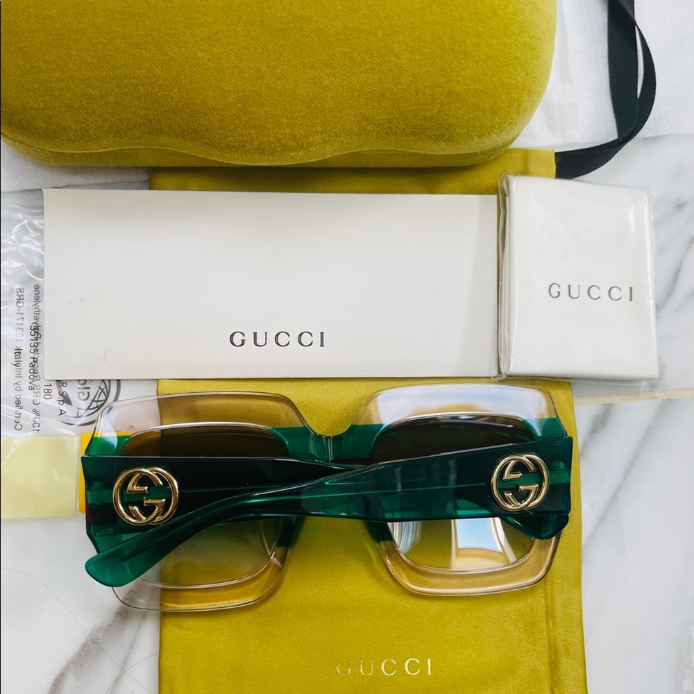GUCCI MULTI GREEN SUNGLASSES FROM THE URBAN COLLECTION AS SEEN ON J LO & CELEBS - Picture 10 of 16